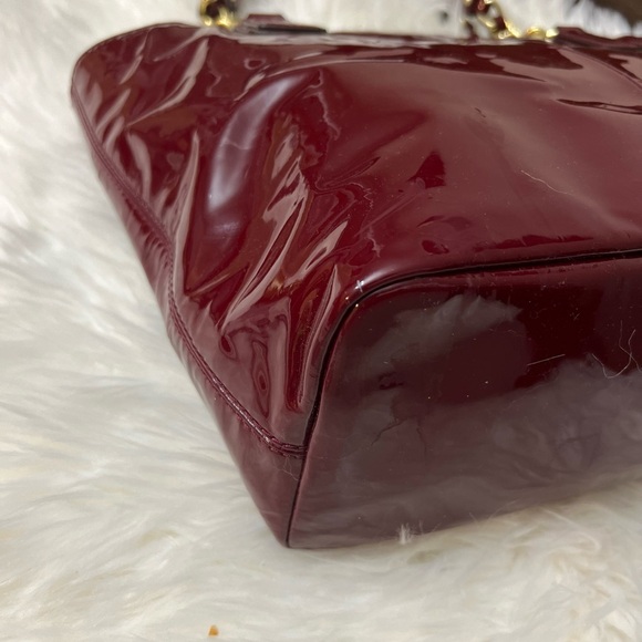 Coach Burgundy Patent Leather Tote - Picture 5 of 14